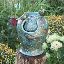 Load image into Gallery viewer, Blue Verdigris Songbird Fountain
