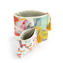 Load image into Gallery viewer, Abstract Floral + Butterfly Zip Pouch Set of 2

