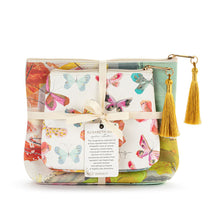 Load image into Gallery viewer, Abstract Floral + Butterfly Zip Pouch Set of 2
