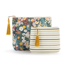 Load image into Gallery viewer, Floral &amp; Stripe Pouch Set
