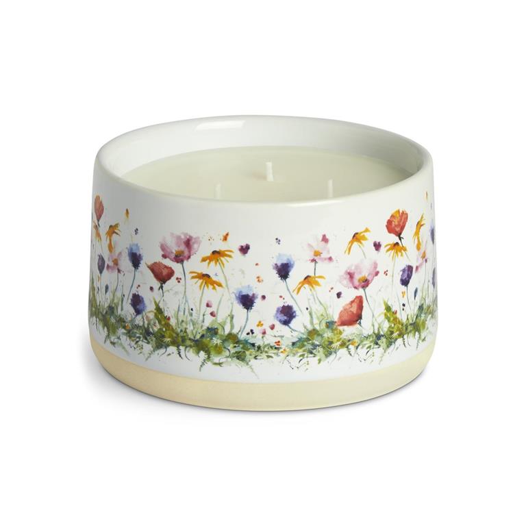 DEMDACO Wildflowers 3-Wick Candle - 15oz