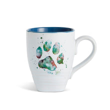 Load image into Gallery viewer, Teal Paw Print Mug
