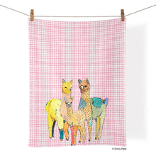 Load image into Gallery viewer, Llama Family 100 Cotton Tea Towel
