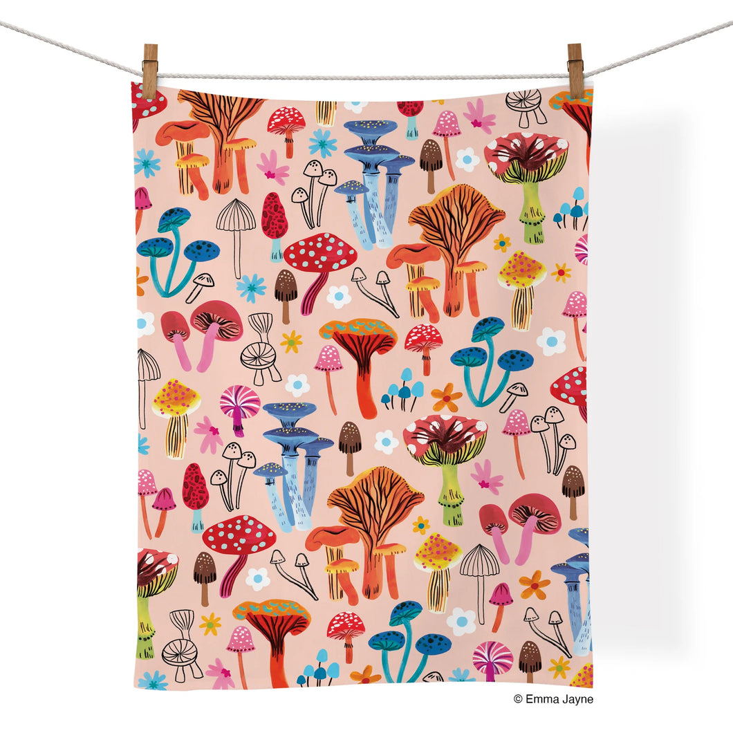 Mushroom Patch 100% Cotton Tea Towel