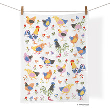 Load image into Gallery viewer, Hens &amp; Chicks 100% Cotton Tea Towel
