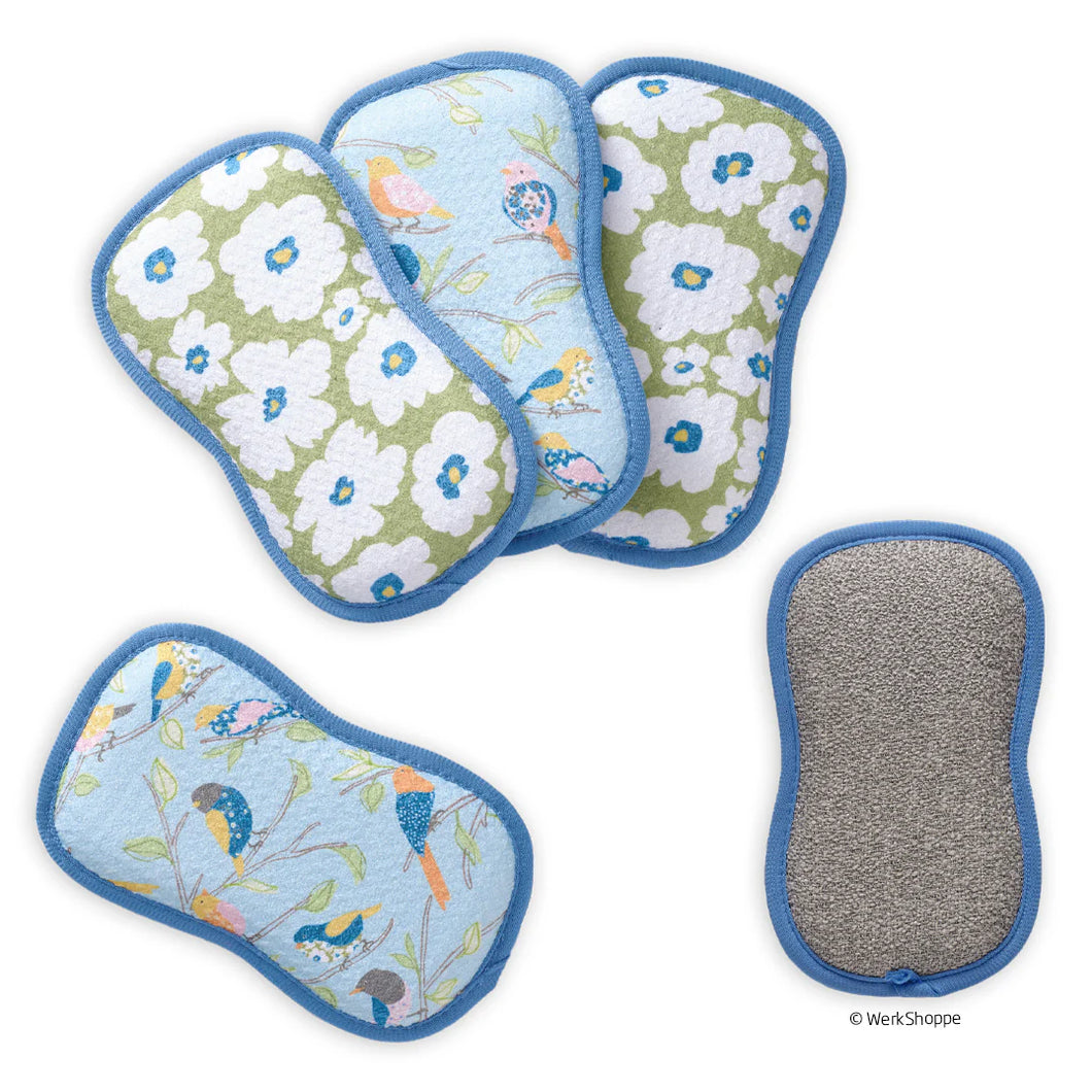 Floral Finch & Friends Scrubbie Set