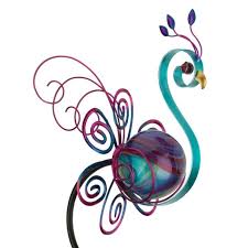 Swirl Solar Stake Peacock