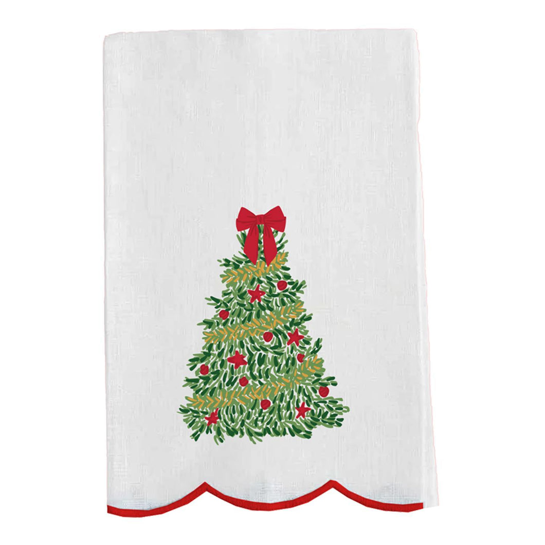 Tea Towel Traditional Tree Embroidered