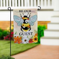 Load image into Gallery viewer, Bee Summer Burlap Garden Flag
