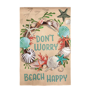 Shell Wreath Suede Garden Flag