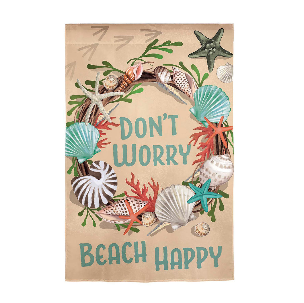 Shell Wreath Suede Garden Flag