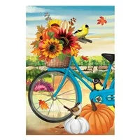Bicycle Built For Fall Suede Garden Flag