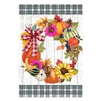 Wreath Of Gourds Applique Garden Flag