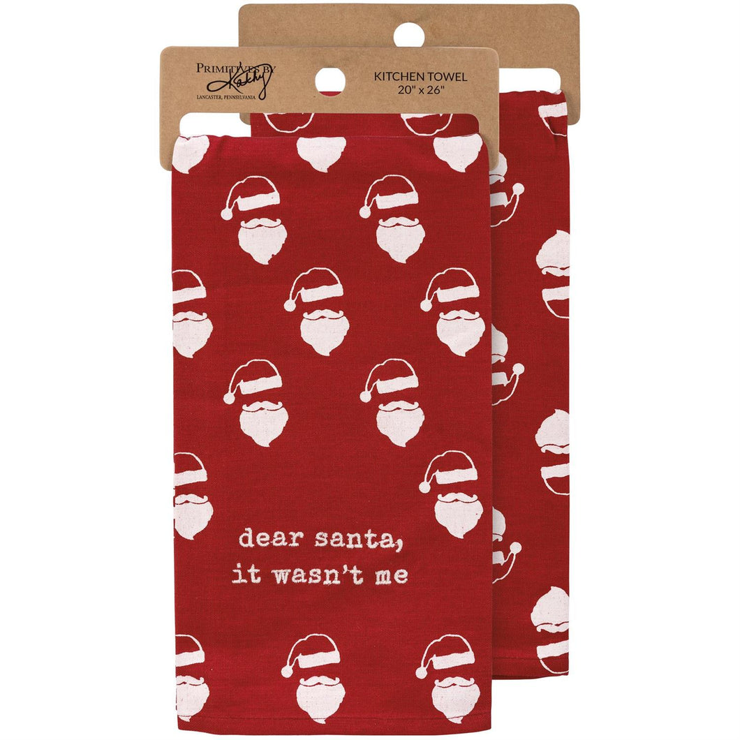 Dear Santa It Wasn't Me Kitchen Towel