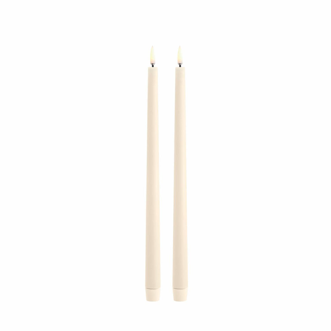 LED Slim Taper Candle, Ivory, Smooth, 2-pack