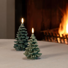 Load image into Gallery viewer, LED Candle Christmas Tree, Olive Green, Smooth, 3.9&quot; x 5.9&quot;
