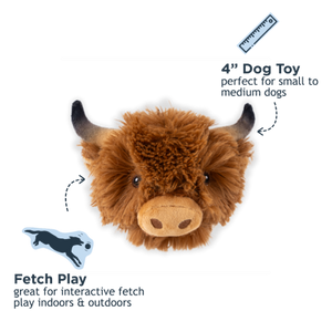 Tall Tails Highland Cow 2 in 1 Ball 4"