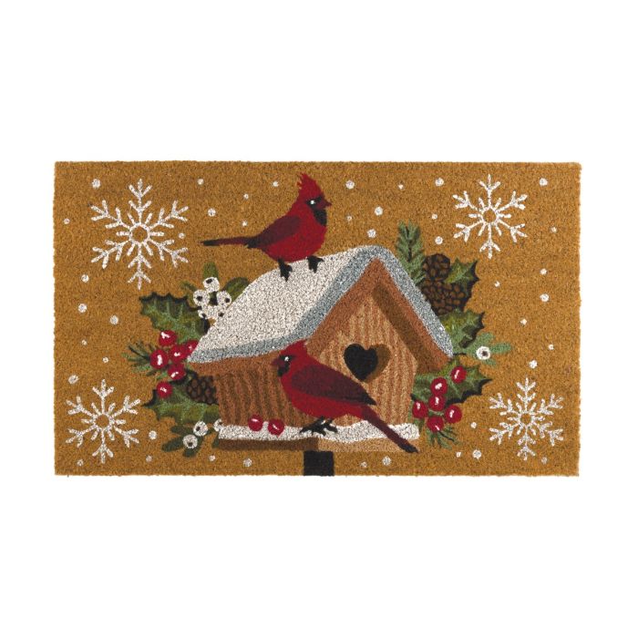 Doormat Coir - Cardinal Birdhouse