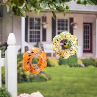 Load image into Gallery viewer, What She Shed Bird Feeder, Petal-Shaped Art Glass Hanging
