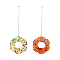 What She Shed Bird Feeder, Petal-Shaped Art Glass Hanging