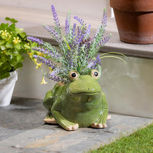 Load image into Gallery viewer, Pollinator Garden Ceramic Frog Planter
