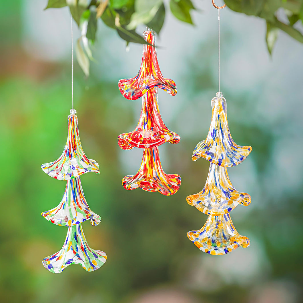 3-Tiered Art Glass Garden Bell