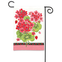 Load image into Gallery viewer, Gingham Geranium Garden Flag

