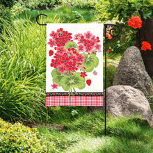 Load image into Gallery viewer, Gingham Geranium Garden Flag

