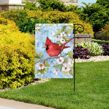 Load image into Gallery viewer, Little Cardinal Dogwood Garden Flag
