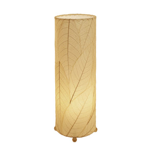 24 Inch Cocoa Leaf Cylinder Table Lamp Natural