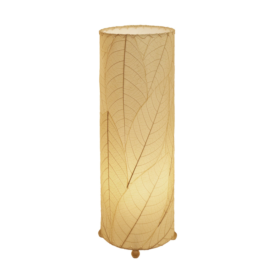 24 Inch Cocoa Leaf Cylinder Table Lamp Natural