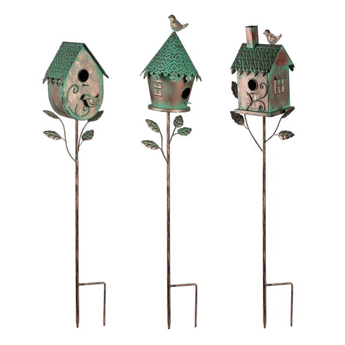 What She Shed Garden Stake, Birdhouse Green Patina Finished, 36
