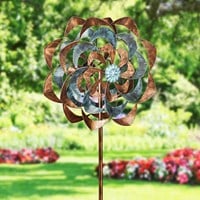Load image into Gallery viewer, 75&quot;H Blue &amp; Copper Edge Wind Spinner
