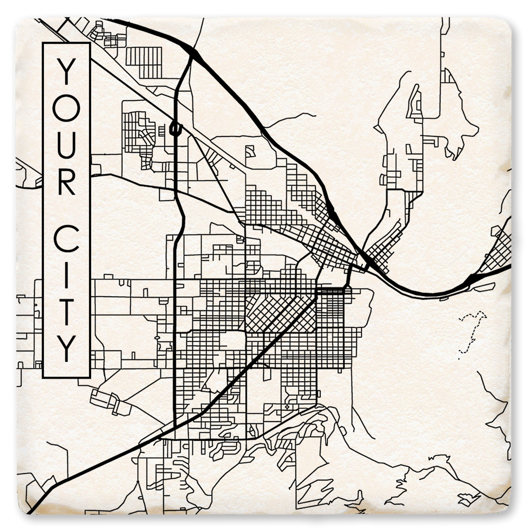 Charlotte City Street Map Custom Ceramic Coaster