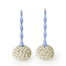 Load image into Gallery viewer, White Hydrangea Flower Bud Vase / Taper Candle Holder
