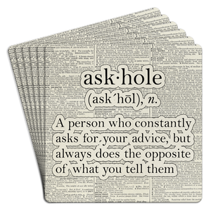 Askhole Definition Paper Coaster - 6 pack