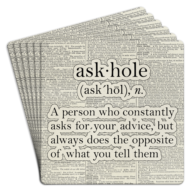 Askhole Definition Paper Coaster - 6 pack