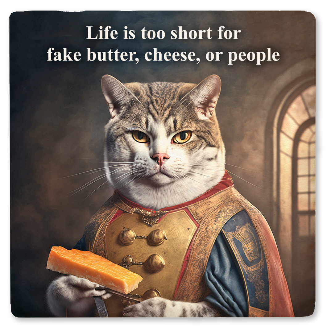 Life Is Too Short For Fake Butter Ceramic Coaster