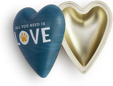 Load image into Gallery viewer, DEMDACO All Need is Love Blue Pawprint 3.5 x 3 Resin Stone Art Heart Keeper Box
