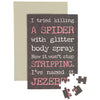 Spider with Glitter Spray Puzzle Card - Trash Talk Collection