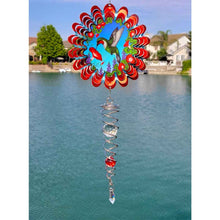 Load image into Gallery viewer, Red Hummingbird Animated Mini Wind Spinner
