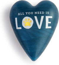 Load image into Gallery viewer, DEMDACO All Need is Love Blue Pawprint 3.5 x 3 Resin Stone Art Heart Keeper Box
