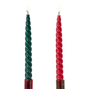 Set of 2 Twist Taper Candles in Gift Box Assorted 3 Colors