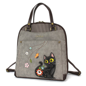 Chala Convertible Backpack Purse - Black Cat