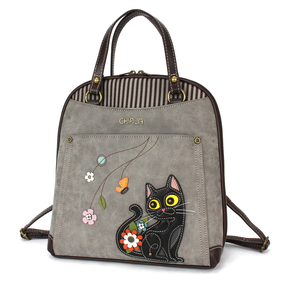 Chala Convertible Backpack Purse - Black Cat