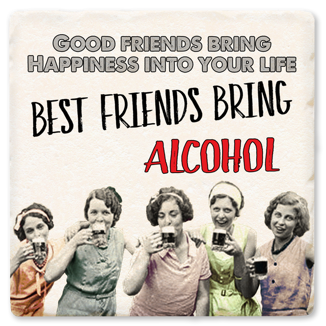 Good Friends Bring Happiness Ceramic Coaster