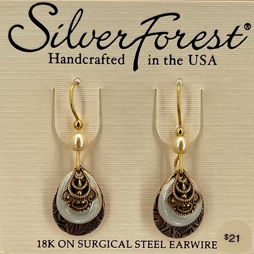 Silver Forest Triple Layer Earrings