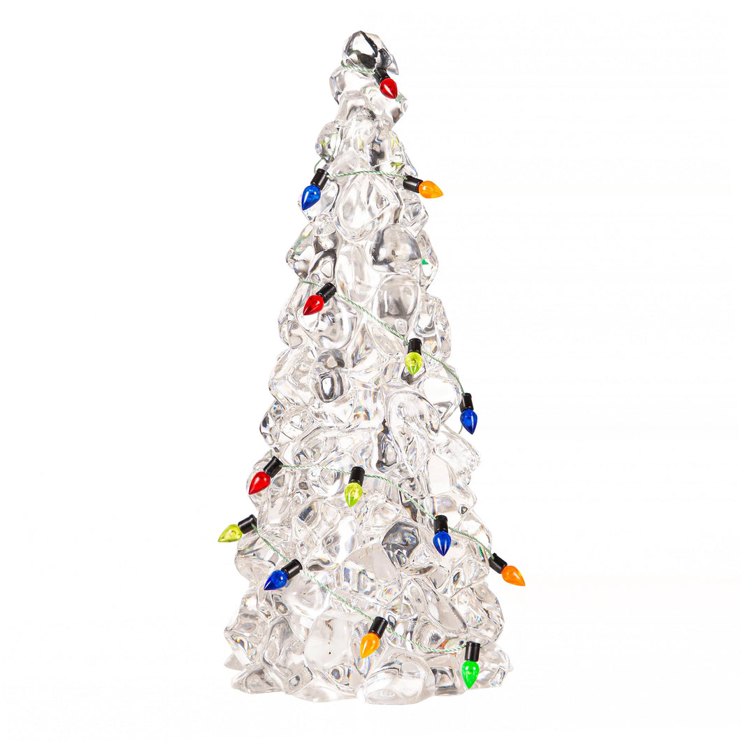 Christmas Vacation LED Table Decor Acrylic Tree with String Lights, 5.25