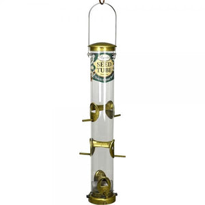 Seed Tube Large Antique Brass Q