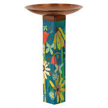 Load image into Gallery viewer, Earth Laughs in Flowers Bird Bath Art Pole with Copper Topper
